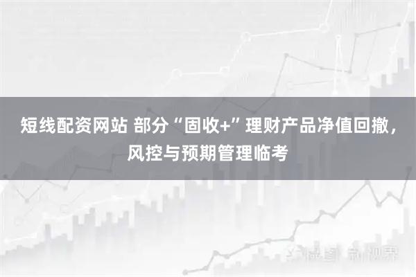短线配资网站 部分“固收+”理财产品净值回撤，风控与预期管理临考